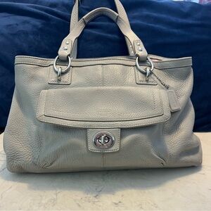 Coach Gray Soft Leather  Shoulder Bag